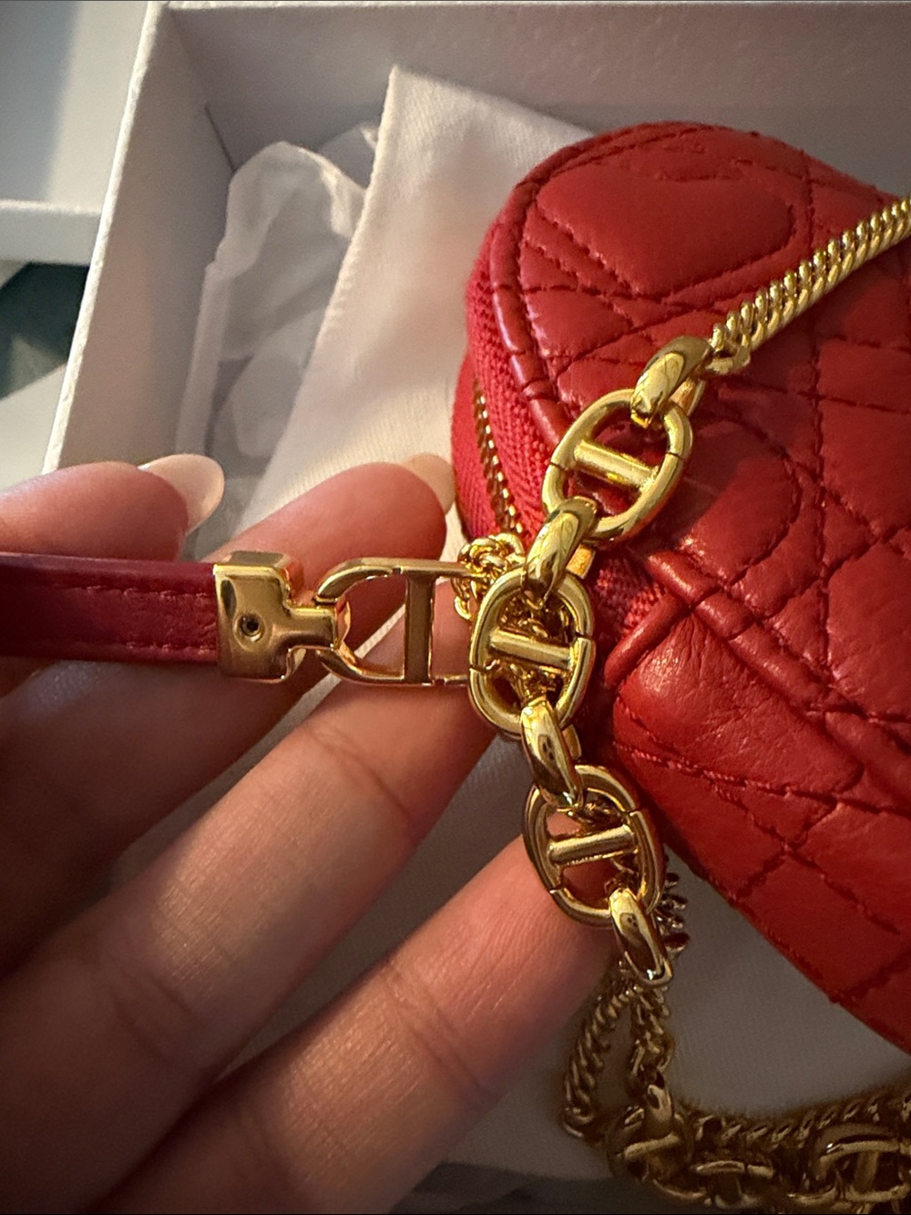 DIOR AMOUR CARO HEART POUCH WITH CHAIN - Picture 12 of 12